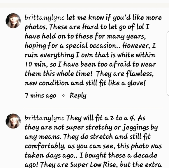 Old school ultra low pure white (like new ) jeans. - Picture 5 of 5